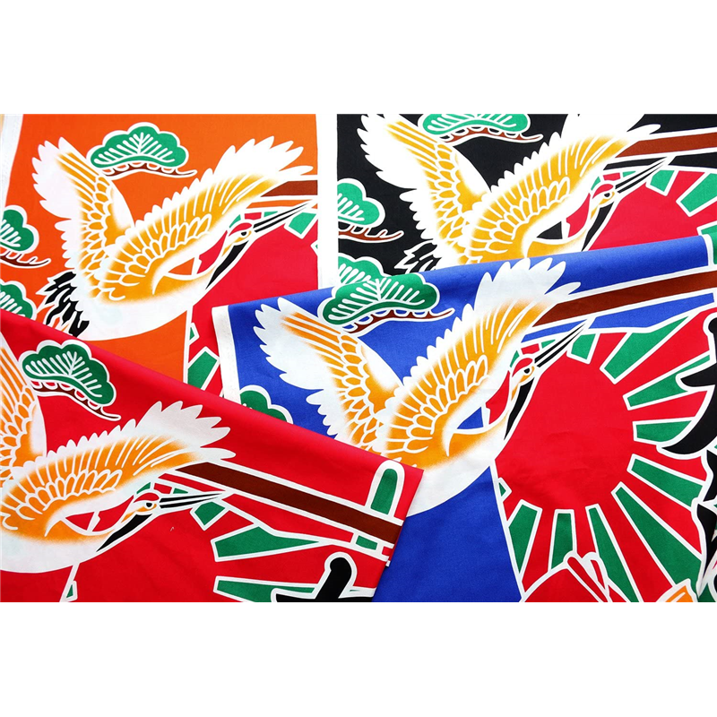 日本紐釦貿易 コスモテキスタイル 大漁旗 プリント生地 91.5cm×100cm 橙 AP85801-2 (ご注文単位1枚)【直送品】