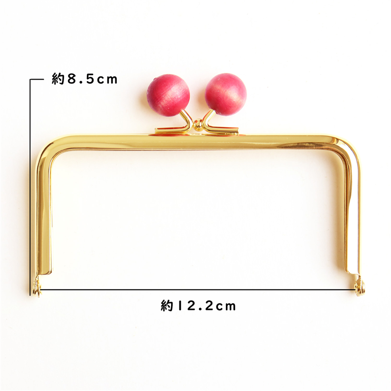 日本紐釦貿易 からふる木玉口金 G 角型 ピンク TYK2G-P (ご注文単位1個)【直送品】