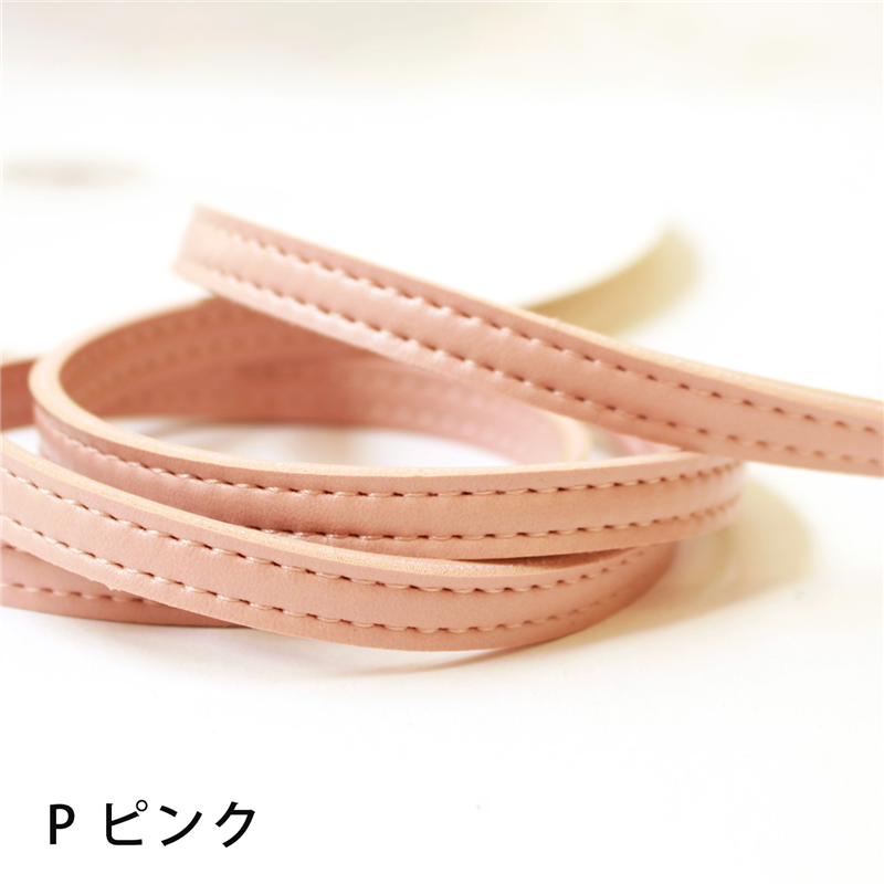 日本紐釦貿易 合皮スムーステープ ピンク 幅約10mm 9m巻 PLT1010-P （ご注文単位1巻）【直送品】