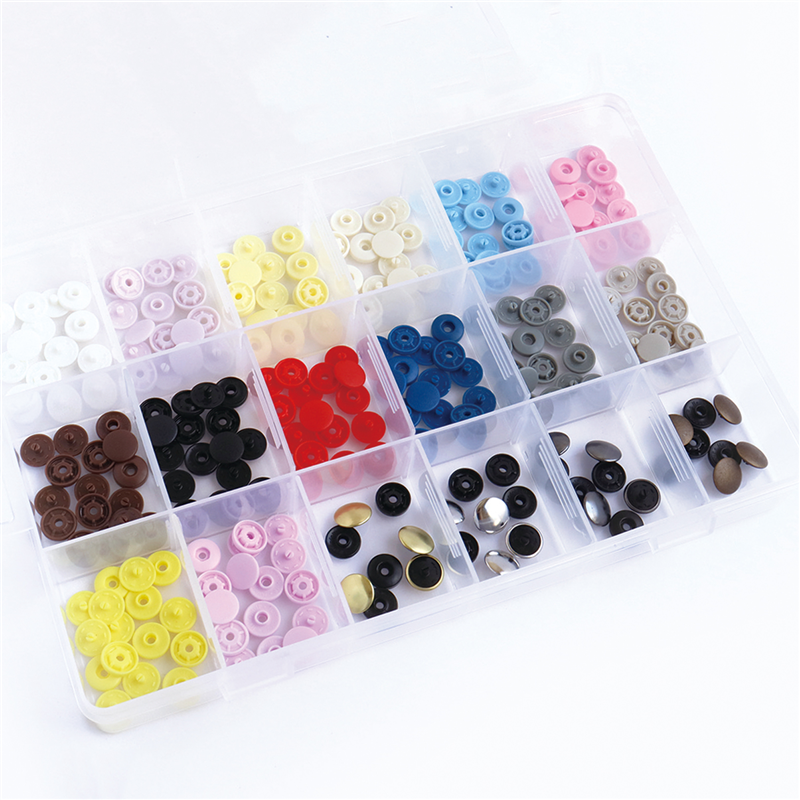 日本紐釦貿易 イージースナップボタン18色セット ケース付き F12-ALLSET (ご注文単位1セット)【直送品】