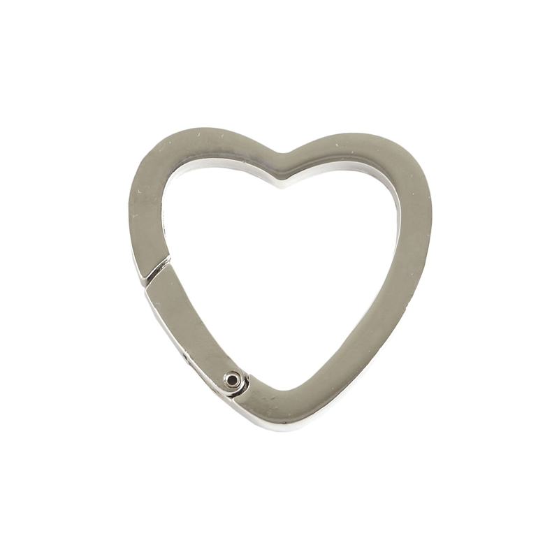 日本紐釦貿易 平角キャストカラビナ ハート 小 33mm シルバー CK2-34-S (ご注文単位1個)【直送品】