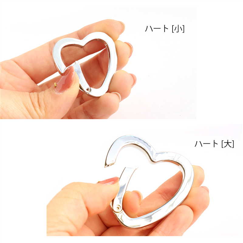 日本紐釦貿易 平角キャストカラビナ ハート 小 33mm シルバー CK2-34-S (ご注文単位1個)【直送品】