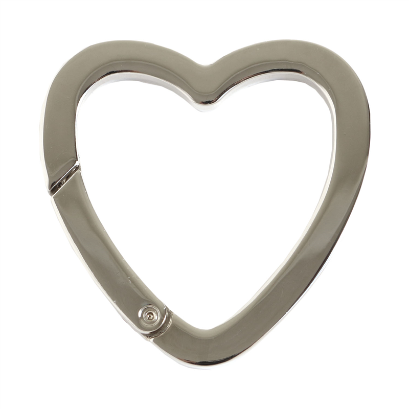 日本紐釦貿易 平角キャストカラビナ ハート 大 50mm シルバー CK2-50-S (ご注文単位1個)【直送品】