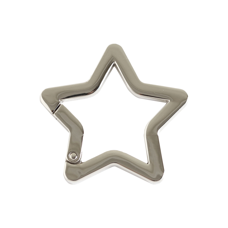 日本紐釦貿易 平角キャストカラビナ 星 小 39mm シルバー CK3-40-S (ご注文単位1個)【直送品】