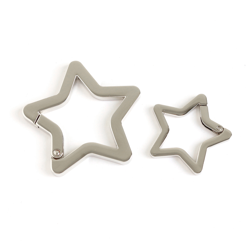 日本紐釦貿易 平角キャストカラビナ 星 小 39mm シルバー CK3-40-S (ご注文単位1個)【直送品】