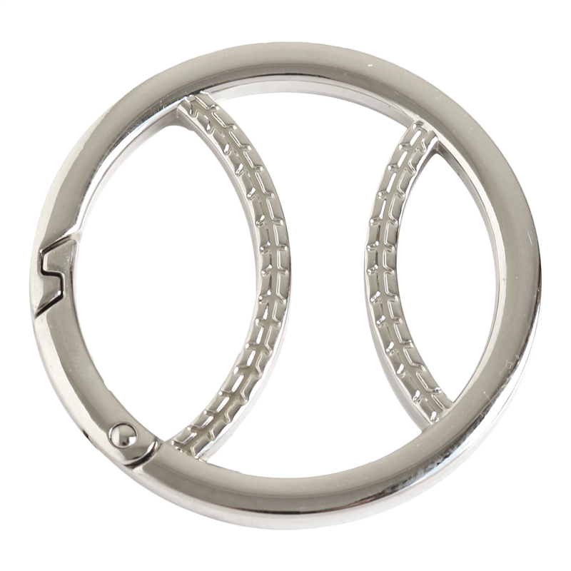 日本紐釦貿易 キャストカラビナ ベースボール φ50mm シルバー CK5-1-S (ご注文単位1個)【直送品】