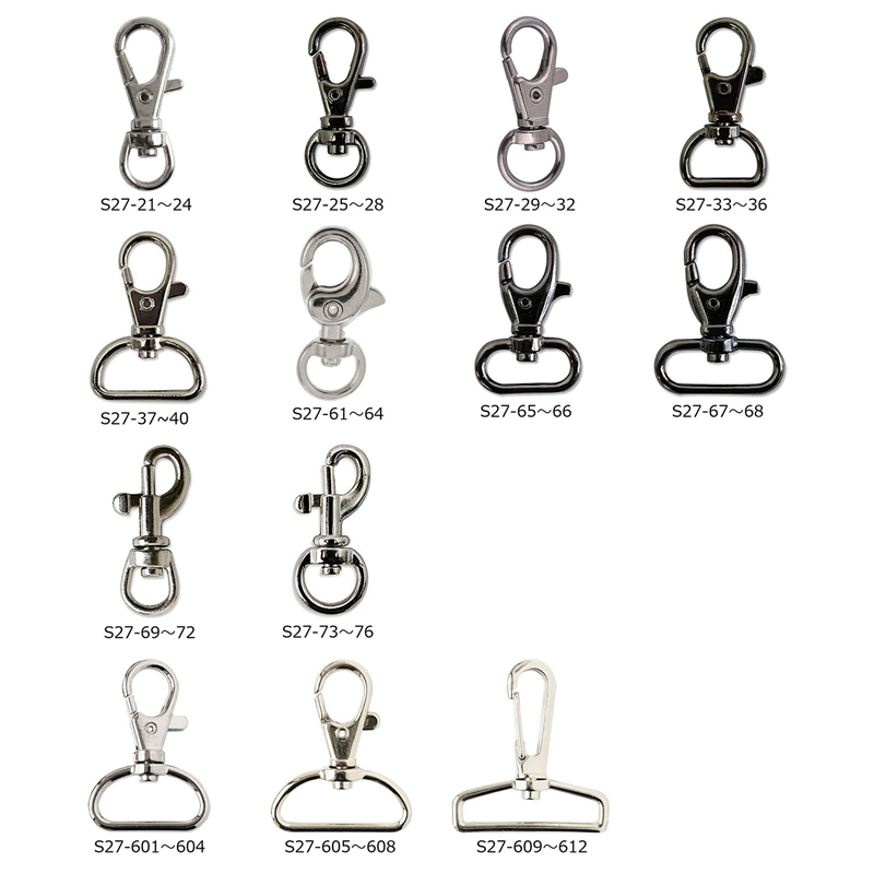 日本紐釦貿易 バッグ用ナスカン 24mm 2個入 シルバー S27-601-S-2P (ご注文単位1束)【直送品】