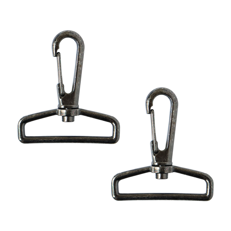 日本紐釦貿易 バッグ用ナスカン 40mm 2個入 ブラックニッケル S27-612-BN-2P （ご注文単位1束）【直送品】