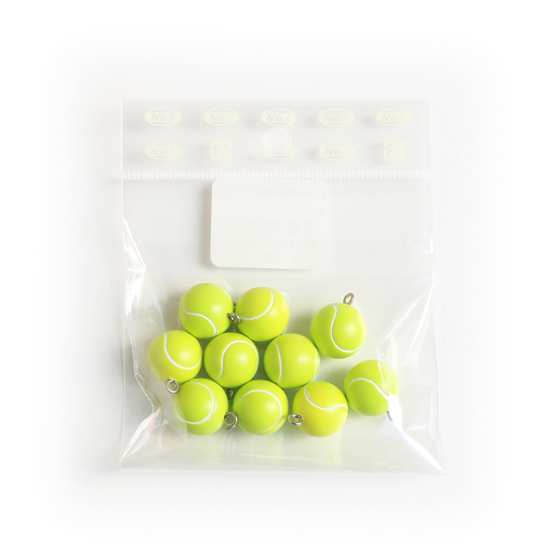 日本紐釦貿易 スポーツチャーム テニス 直径約15㎜ 10個入 C22-TN-10 (ご注文単位1束)【直送品】