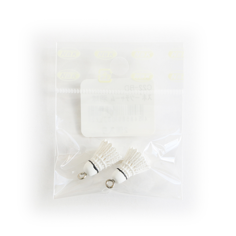 日本紐釦貿易 スポーツチャーム バドミントン 直径約15㎜ 2個入 C22-BD (ご注文単位1束)【直送品】