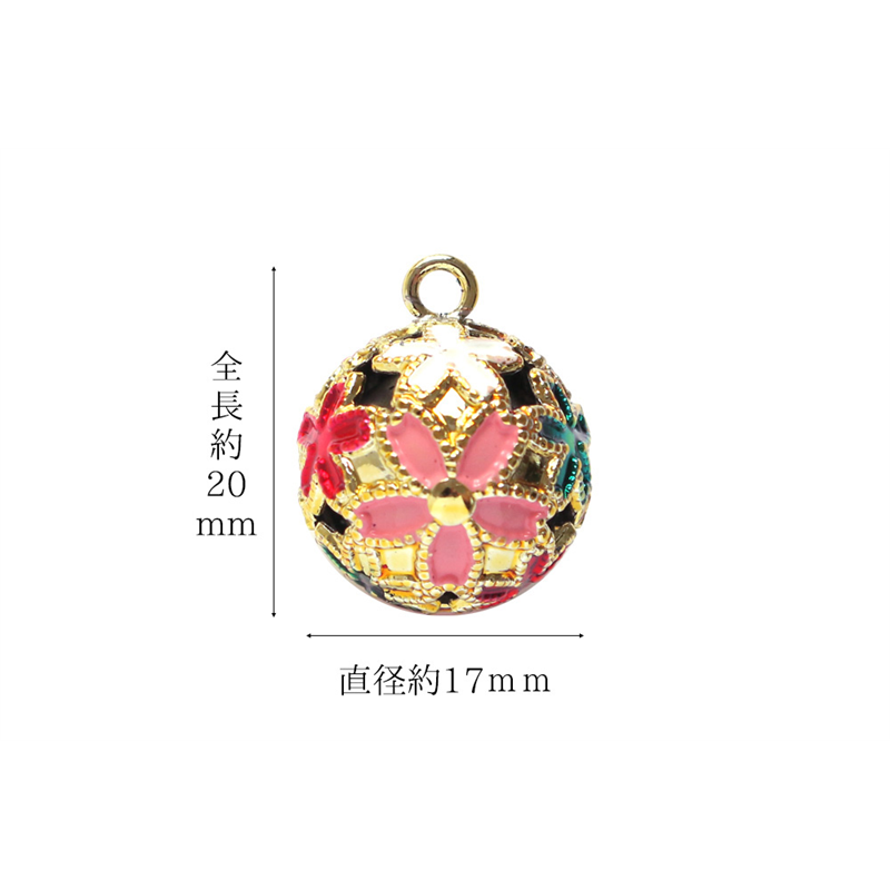 日本紐釦貿易 梅鈴 花鈴 小サイズ -桜カラー鈴- 1個 F6-73 (ご注文単位1個)【直送品】