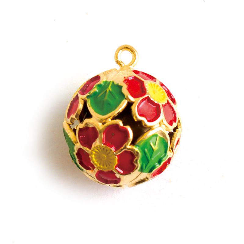 日本紐釦貿易 梅鈴 花鈴 小サイズ -芝桜鈴 赤- 1個 F6-74 (ご注文単位1個)【直送品】