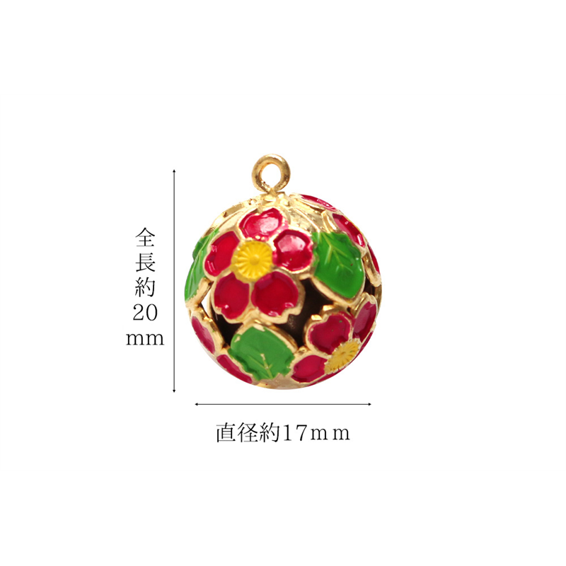 日本紐釦貿易 梅鈴 花鈴 小サイズ -芝桜鈴 赤- 1個 F6-74 (ご注文単位1個)【直送品】