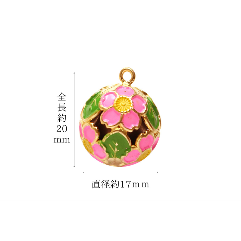 日本紐釦貿易 梅鈴 花鈴 小サイズ -芝桜鈴 ピンク- 1個 F6-75 (ご注文単位1個)【直送品】
