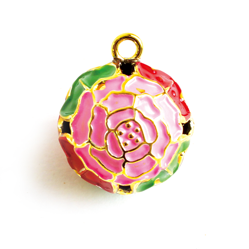 日本紐釦貿易 梅鈴 花鈴 小サイズ -牡丹鈴 ピンク- 1個 F6-76 (ご注文単位1個)【直送品】