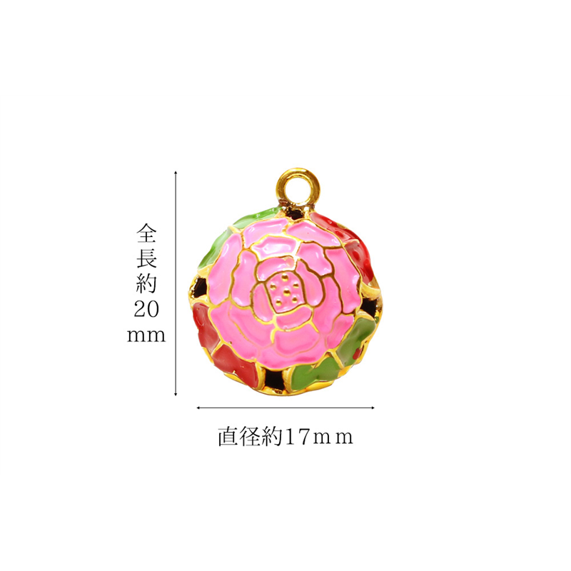 日本紐釦貿易 梅鈴 花鈴 小サイズ -牡丹鈴 ピンク- 1個 F6-76 (ご注文単位1個)【直送品】