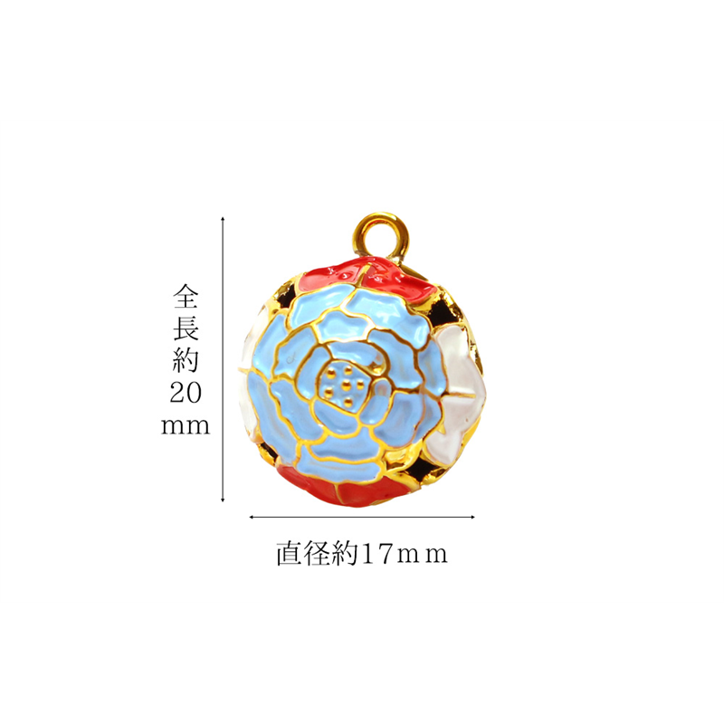 日本紐釦貿易 梅鈴 花鈴 小サイズ -牡丹鈴 青- 1個 F6-77 (ご注文単位1個)【直送品】