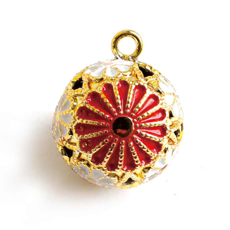 日本紐釦貿易 梅鈴 花鈴 小サイズ -菊鈴 赤- 1個 F6-78 (ご注文単位1個)【直送品】