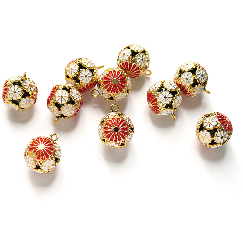 日本紐釦貿易 梅鈴 花鈴 小サイズ -菊鈴 赤- 1個 F6-78 (ご注文単位1個)【直送品】