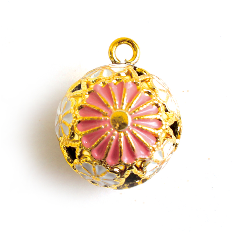 日本紐釦貿易 梅鈴 花鈴 小サイズ -菊鈴 ピンク- 1個 F6-79 (ご注文単位1個)【直送品】