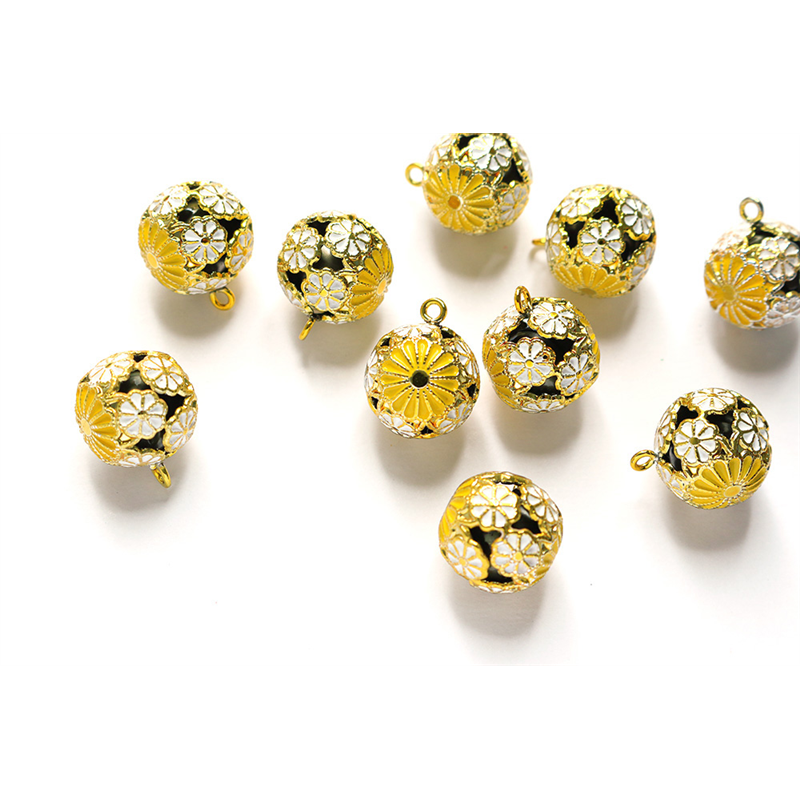 日本紐釦貿易 梅鈴 花鈴 小サイズ -菊鈴 黄色- 1個 F6-80 (ご注文単位1個)【直送品】