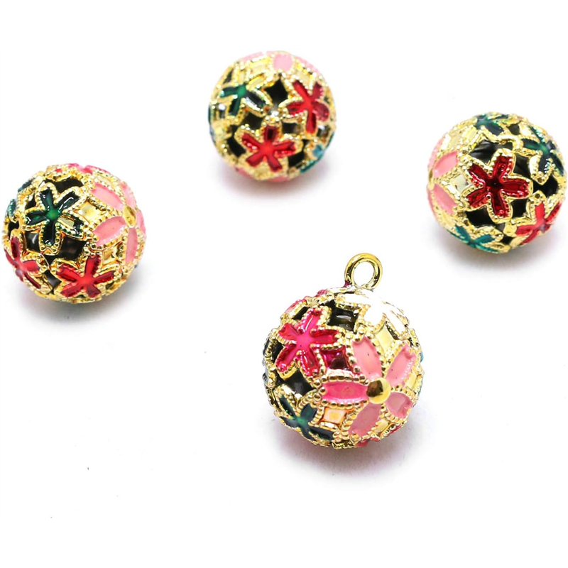 日本紐釦貿易 花鈴 カラー桜 カラフル 直径17mm 10個 F6-73-10 (ご注文単位1個)【直送品】