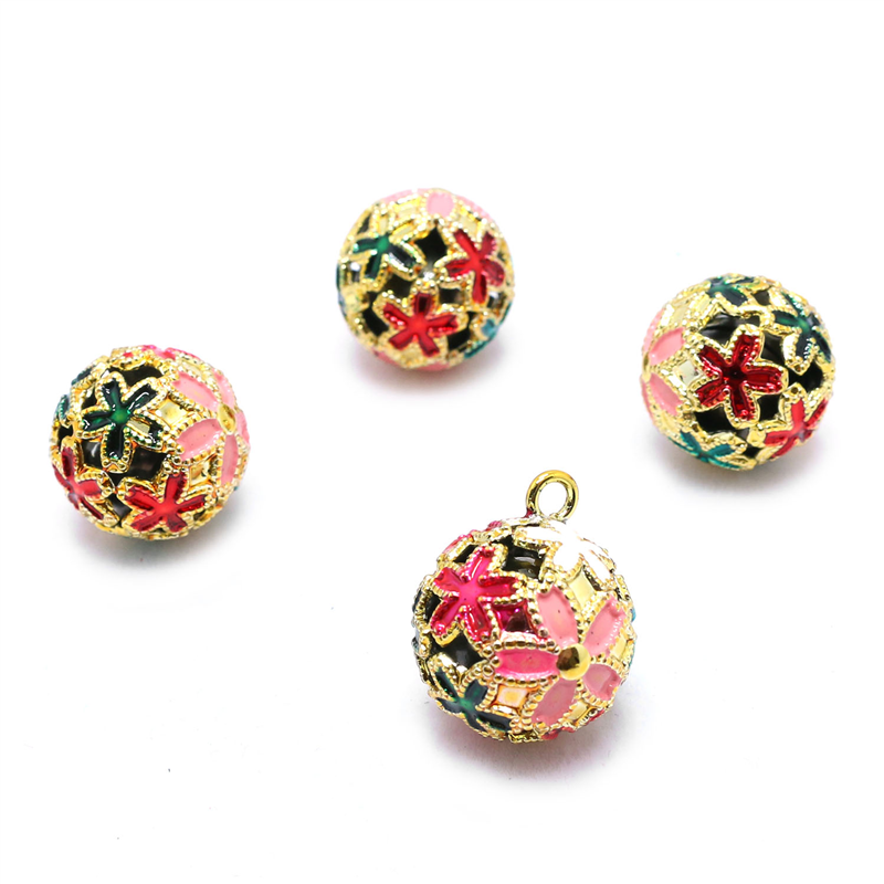 日本紐釦貿易 花鈴 カラー桜 カラフル 直径17mm 10個 F6-73-10 (ご注文単位1個)【直送品】