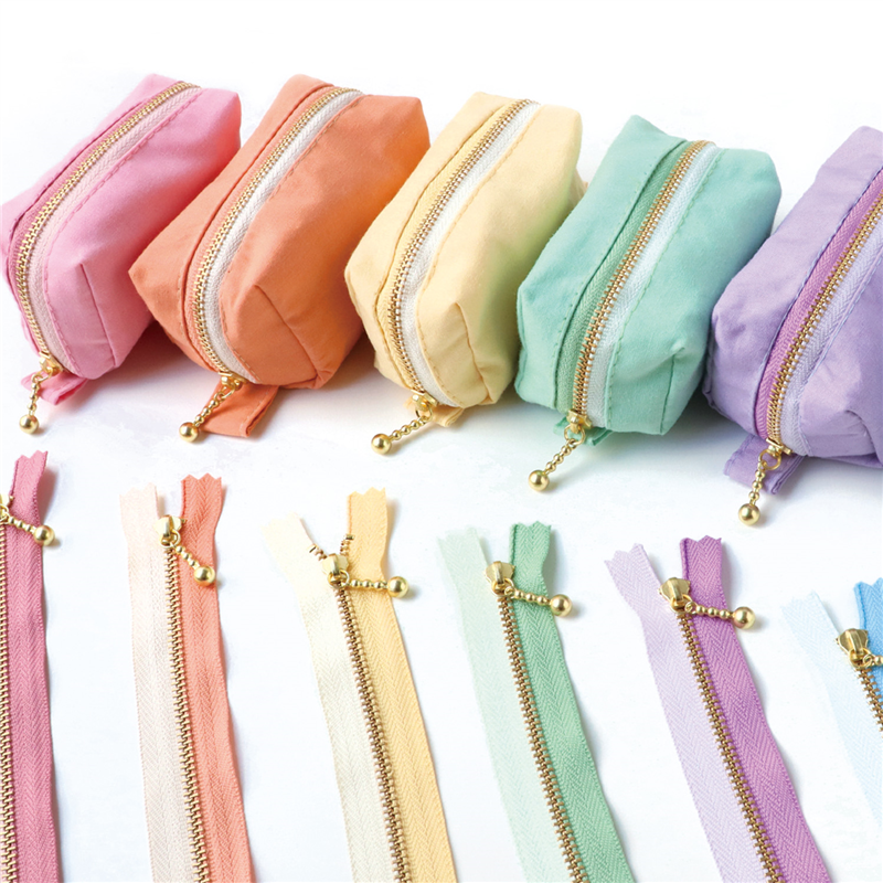 日本紐釦貿易 Y.K.K 玉付きファスナー コンビカラー 金具ゴールド 6本セット 16cm (ご注文単位1束)【直送品】