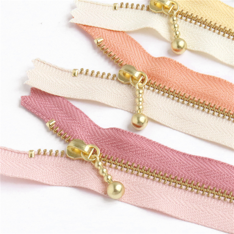 日本紐釦貿易 Y.K.K 玉付きファスナー コンビカラー 金具ゴールド 6本セット 16cm (ご注文単位1束)【直送品】