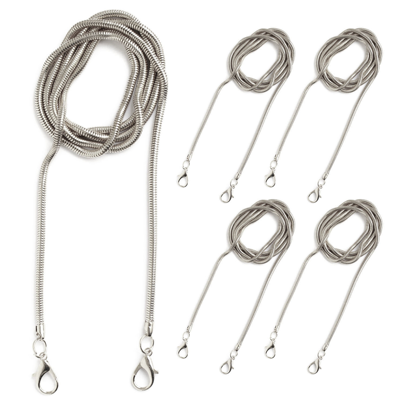 日本紐釦貿易 スマホ用ショルダーチェーン スネークタイプ 10本入 シルバー KE1448-S-10 （ご注文単位1束）【直送品】