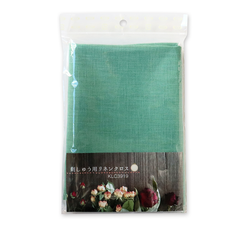 日本紐釦貿易 刺しゅう用リネンクロス 約50×68cm アップルミント KLC3919-AM (ご注文単位1枚)【直送品】