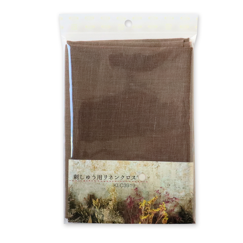 日本紐釦貿易 刺しゅう用リネンクロス 約50×68cm モカブラウン KLC3919-MB （ご注文単位1枚）【直送品】
