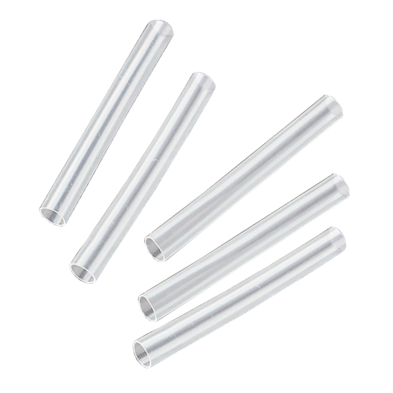 日本紐釦貿易 熱収縮チューブ クリア 径4mm 長さ約5cm 5本入 （ご注文単位1束）【直送品】