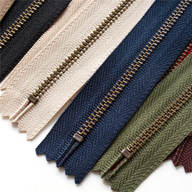 日本紐釦貿易 Y.K.K 玉付きファスナー 10cm アンティークゴールド 10色セット 3GKB10-10MIX (ご注文単位1セット)【直送品】