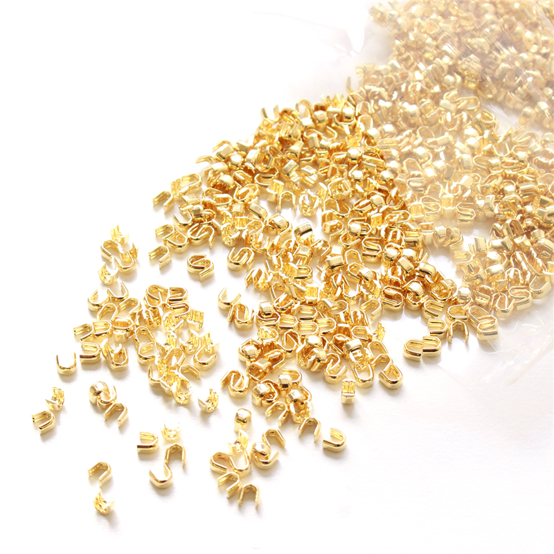 日本紐釦貿易 YKK 3番金属ファスナー用上止め金具 500組入[1000ケ] ゴールド F2-210-500 （ご注文単位1束）【直送品】