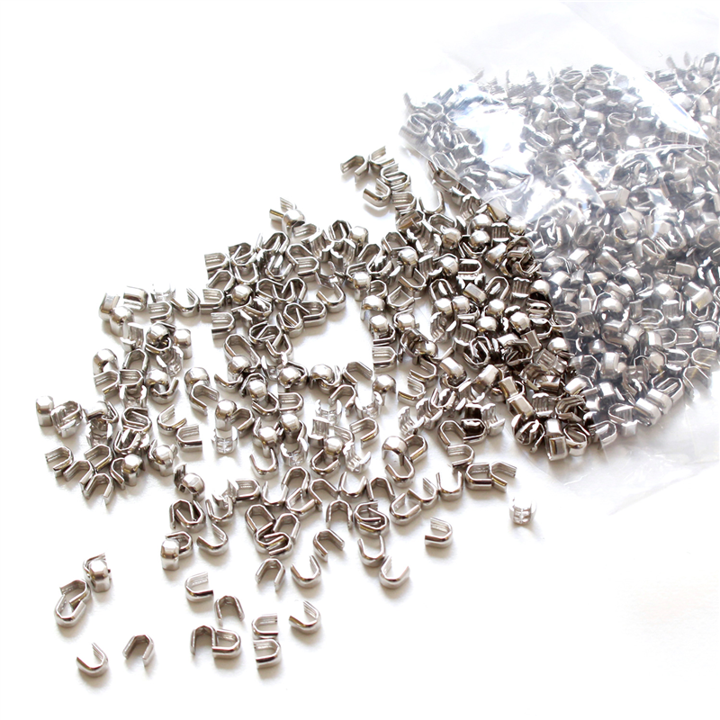 日本紐釦貿易 YKK 3番金属ファスナー用上止め金具 500組入[1000ケ] ニッケル F2-212-500 （ご注文単位1束）【直送品】