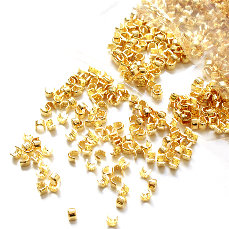 日本紐釦貿易 YKK 5番金属ファスナー用上止め金具 500組入[1000ケ] ゴールド F2-213-500 （ご注文単位1束）【直送品】