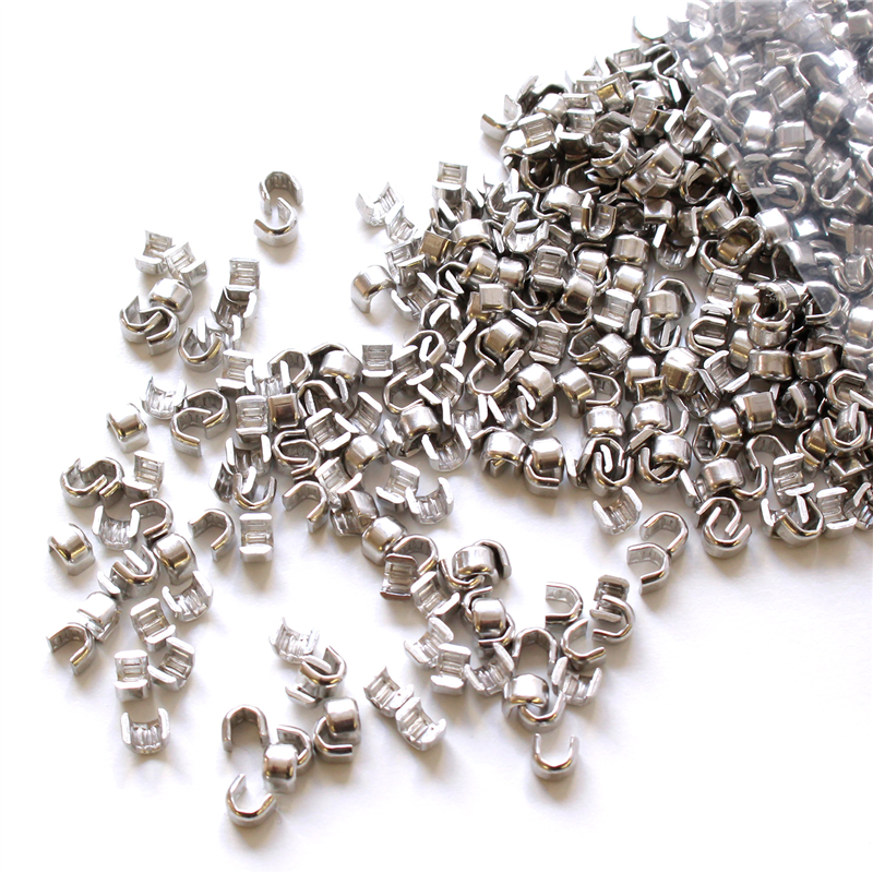 日本紐釦貿易 YKK 5番金属ファスナー用上止め金具 500組入[1000ケ] ニッケル F2-215-500 （ご注文単位1束）【直送品】