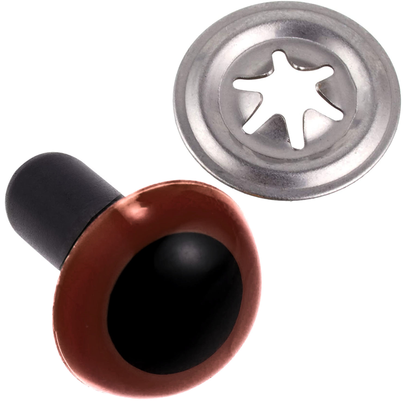 日本紐釦貿易 クリスタルアイ 18mm 6個 ブラウン CE244 （ご注文単位1束）【直送品】