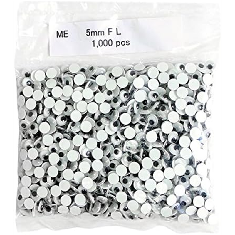 日本紐釦貿易 動眼 貼り付け 1000個入り 5mm 黒 CE102-1000 （ご注文単位1束）【直送品】