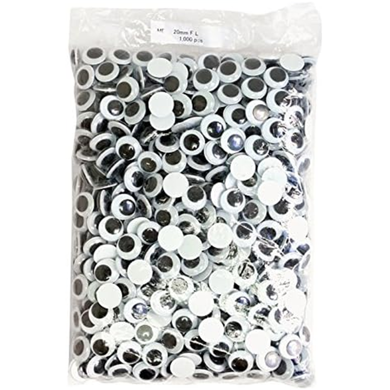 日本紐釦貿易 動眼 貼り付け 1000個入り 20mm 黒 CE111-1000 （ご注文単位1束）【直送品】