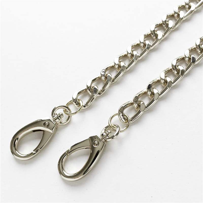 日本紐釦貿易 バッグ用アルミチェーンショルダー 長さ120cm シルバー TYC145-S (ご注文単位1本)【直送品】