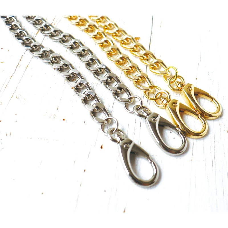 日本紐釦貿易 バッグ用アルミチェーンショルダー 長さ120cm シルバー TYC145-S (ご注文単位1本)【直送品】