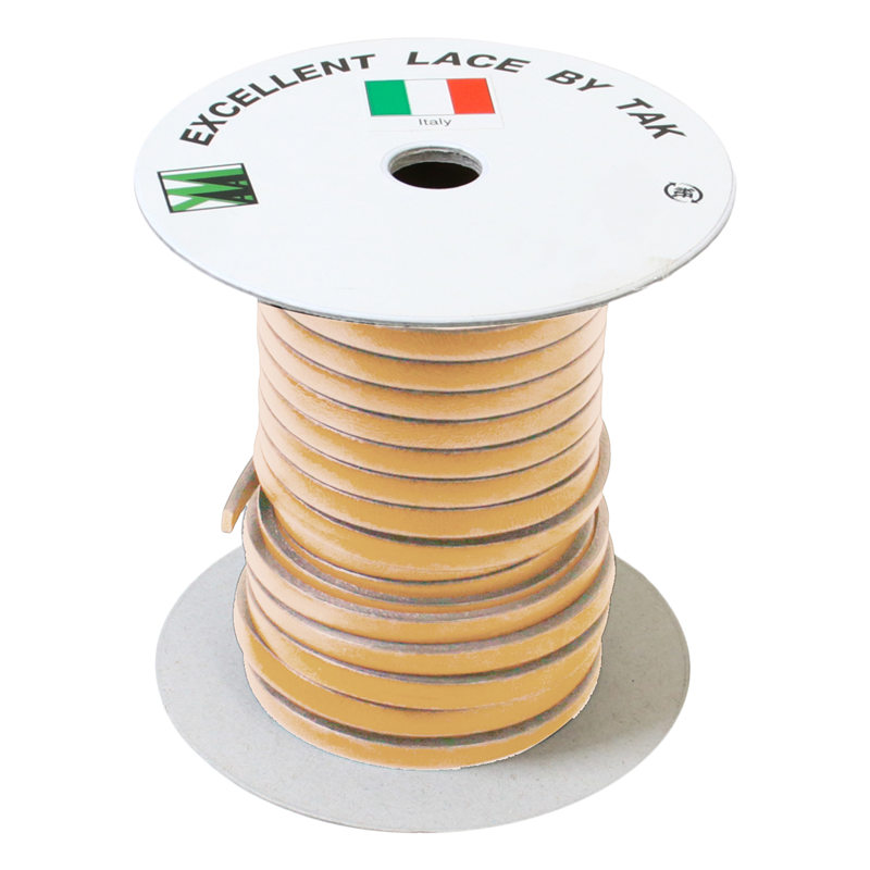 日本紐釦貿易 イタリア製本革コード 5ｍｍ幅 10ｍ巻 ベージュ YC5-10M-40 （ご注文単位1巻）【直送品】