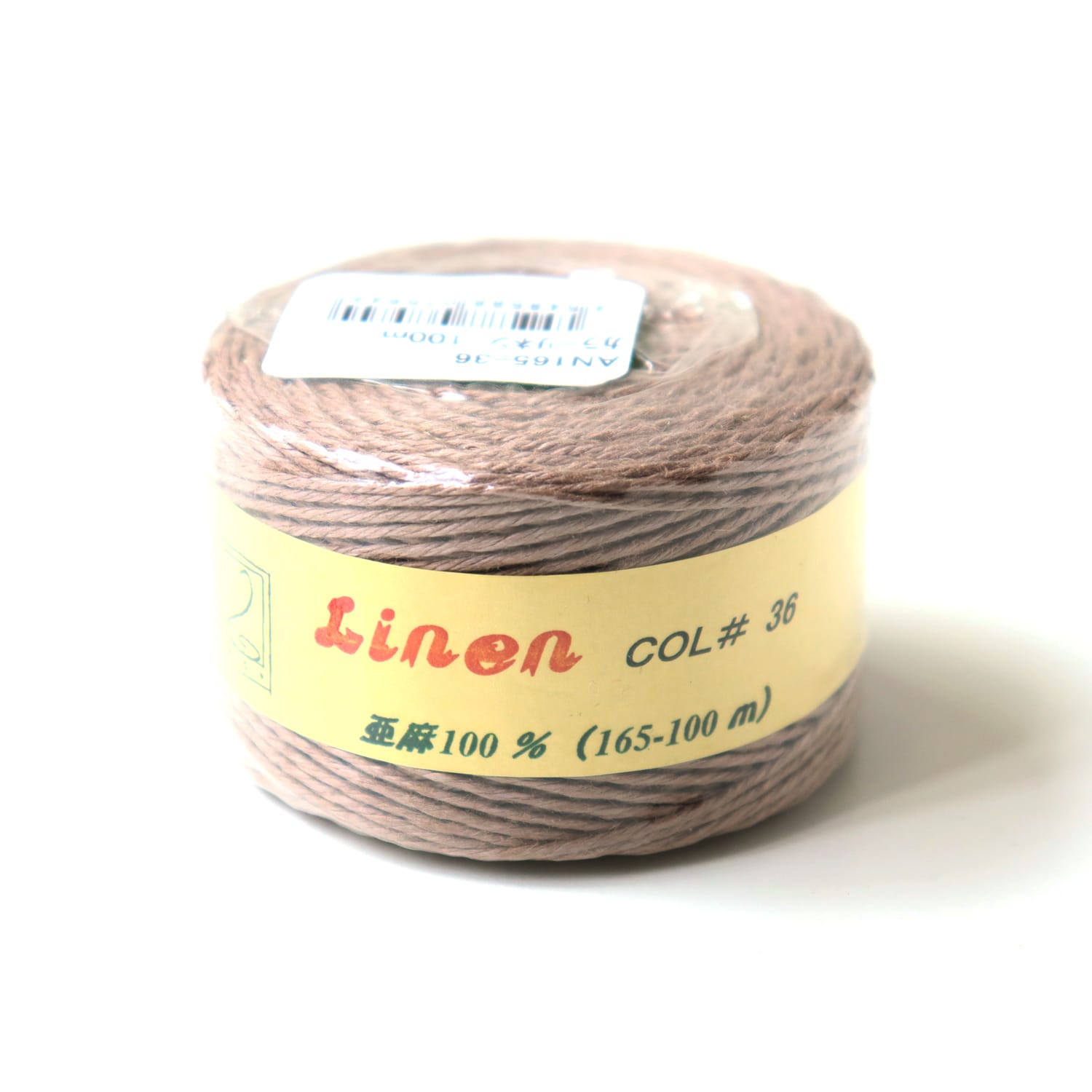 日本紐釦貿易 カラーリネン紐 約φ1mm×100m巻 ローズグレー AN165-36 （ご注文単位1巻）【直送品】