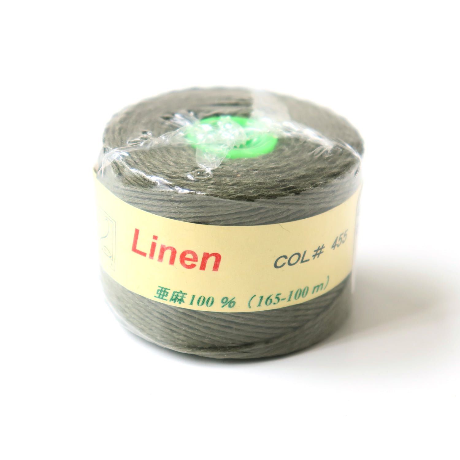 日本紐釦貿易 カラーリネン紐 約φ1mm×100m巻 オリーブグリーン AN165-455 （ご注文単位1巻）【直送品】