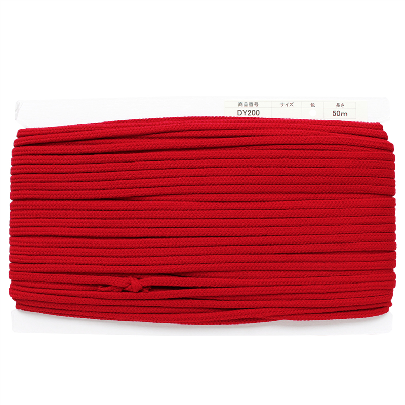 日本紐釦貿易 アクリル手芸用コード φ約5mm×50m 赤 DY200-7 (ご注文単位1巻)【直送品】