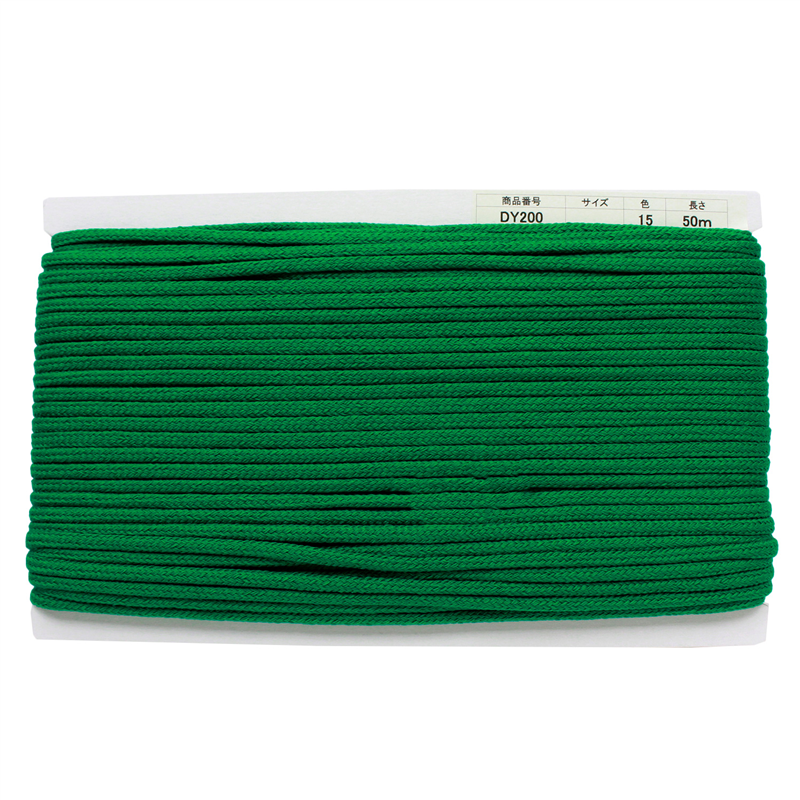 日本紐釦貿易 アクリル手芸用コード φ約5mm×50m グリーン DY200-15 (ご注文単位1巻)【直送品】