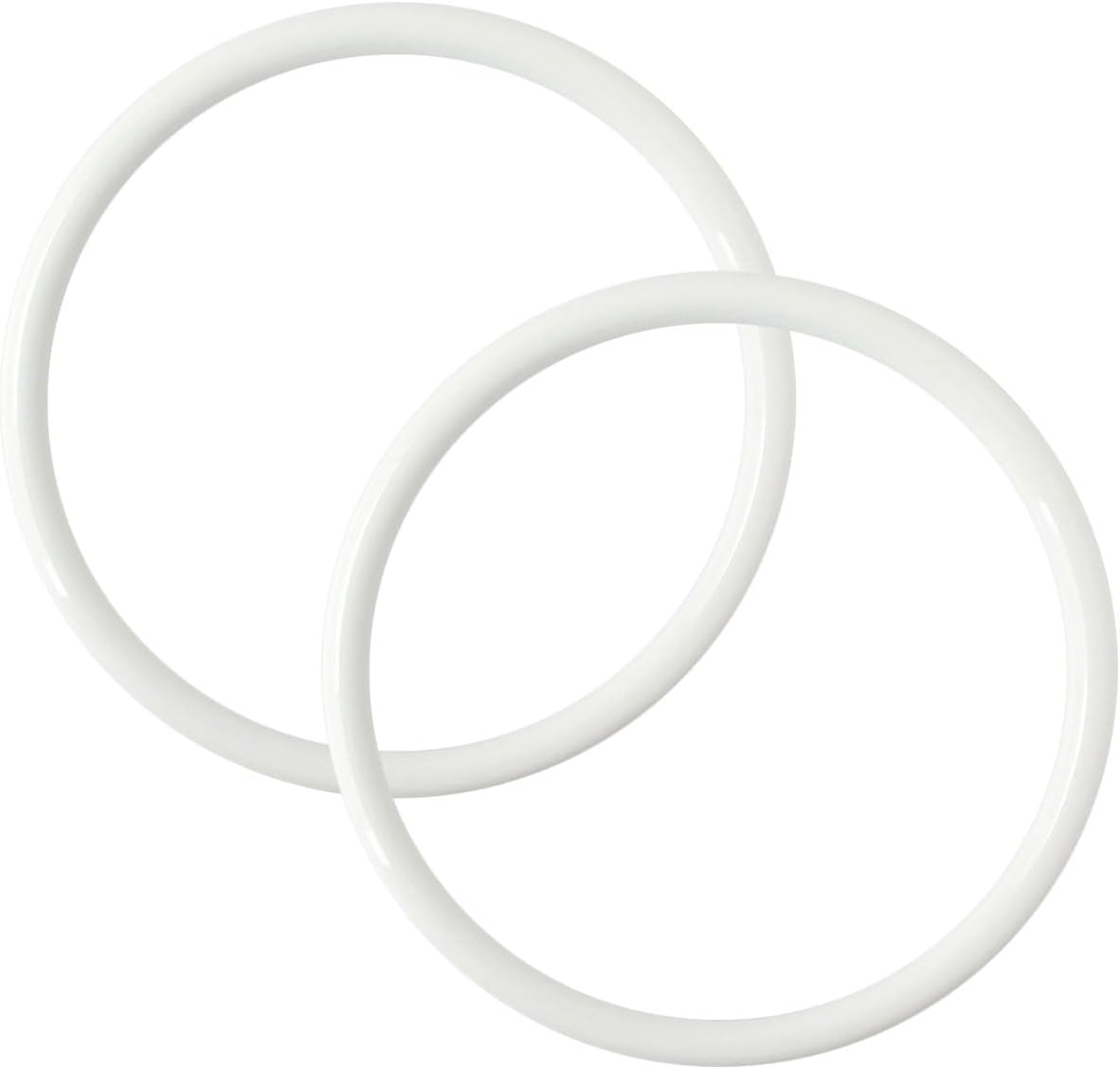 日本紐釦貿易 プラスチックリング プラハンドル 小 内径9cm・外径10.5cm 白 P273-S-W （ご注文単位1組）【直送品】