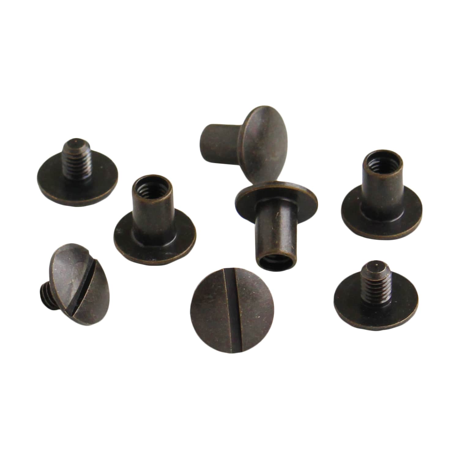 日本紐釦貿易 ネジ式カシメ 足長タイプ φ8ｍｍ 4個入 アンティークゴールド LGK10-AG （ご注文単位1束）【直送品】